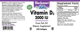 Label for Vitamin D3 2000 IU