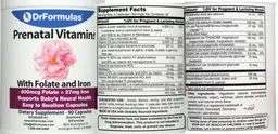 Label for Prenatal Vitamins