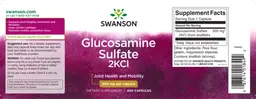 Label for Glucosamine Sulfate 2KCl 500 mg