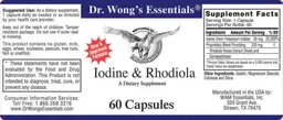 Label for Iodine & Rhodiola