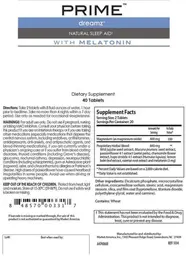 Label for Dreamz with Melatonin