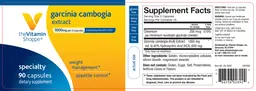 Label for Garcinia Cambogia Extract 1000 mg
