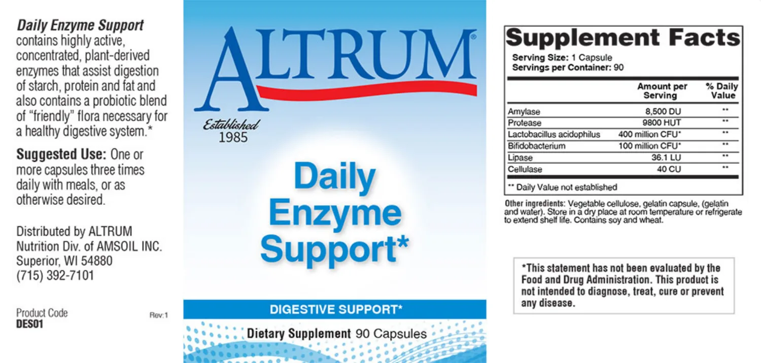 Label for Daily Enzyme Support