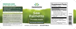 Label for Saw Palmetto Maximum Strength