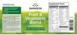 Label for Fruit & Vegetable Blend