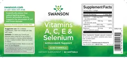 Label for Vitamins A, C, E & Selenium