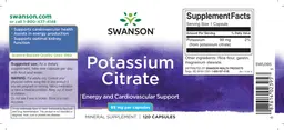 Label for Potassium Citrate 99 mg