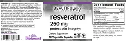 Label for Resveratrol 250 mg