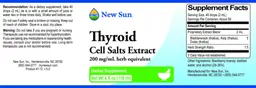 Label for Thyroid Cell Salts Extract