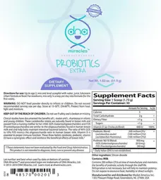 Label for Probiotics Extra