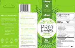 Label for Traveler's Defense + Immunity Probiotics