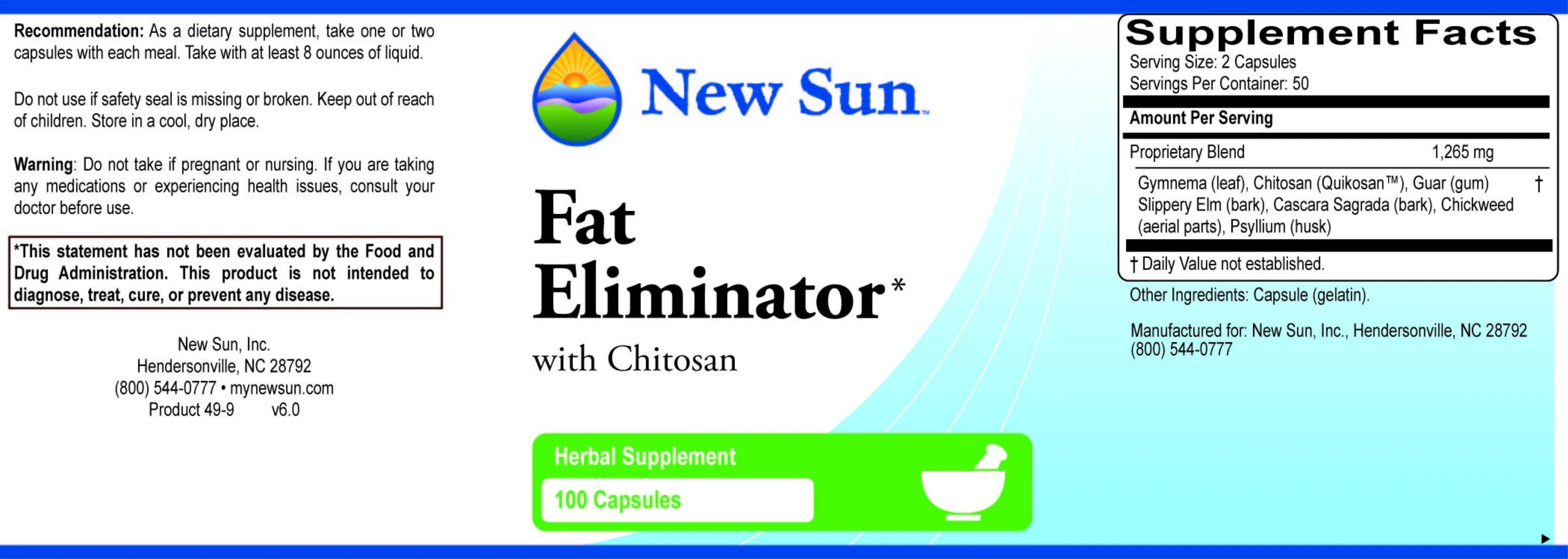 Label for Fat Eliminator