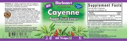 Label for Cayenne Pepper Fruit Extract