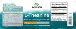 Label for L-Theanine 200 mg Double Strength