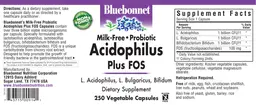 Label for Milk-Free Probiotic Acidophilus plus FOS
