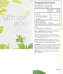 Label for Ultimate Aloe Natural Flavored Powder