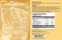 Label for Vitamin C + D3 Chews Citrus Flavored