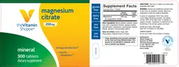 Label for Magnesium Citrate 200 mg