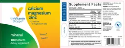 Label for Calcium Magnesium Zinc