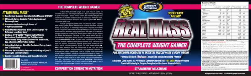 Gaspari's Real Mass Strawberry Milkshake