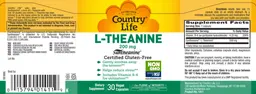 Label for L-Theanine 200 mg