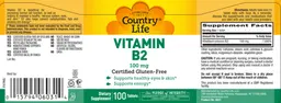 Label for Vitamin B2 100 mg
