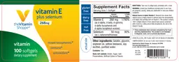Label for Vitamin E plus Selenium 268 mg