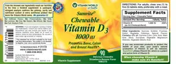 Label for Sunvite Chewable Vitamin D3 1000 IU