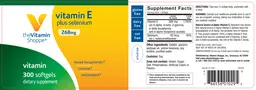 Label for Vitamin E plus Selenium 268 mg