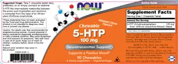Label for Chewable 5-HTP 100 mg Natural Citrus Flavor