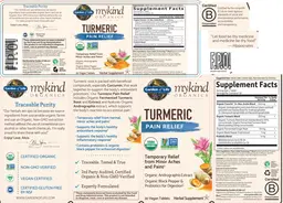 Label for Turmeric Pain Relief