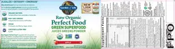Label for Raw Organic Perfect Food Apple
