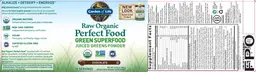 Label for Raw Organic Perfect Food Green Superfood Chocolate