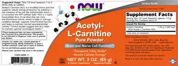 Label for Acetyl-L-Carnitine Pure Powder