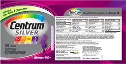 Label for Centrum Silver Women 50+
