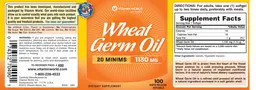 Label for Wheat Germ Oil 1130 mg