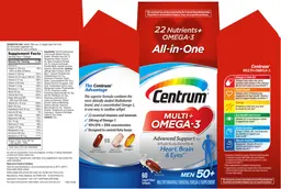 Label for Centrum Multi + Omega-3 Men 50+