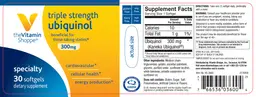 Label for Triple Strength Ubiquinol 300 mg