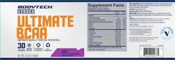 Label for Ultimate BCAA Grape