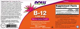 Label for B-12 2,000 mcg