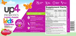 Label for Probiotic + Prebiotic Kids Gummies Berry Delicious
