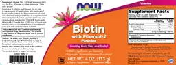 Label for Biotin with Fibersol-2 Powder