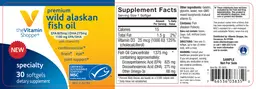 Label for Premium Wild Alaskan Fish Oil