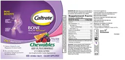 Label for Caltrate Chewables 600+D3 Plus Minerals