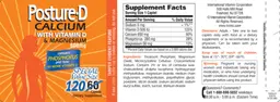 Label for Posture-D Calcium with Vitamin D & Magnesium 600 mg