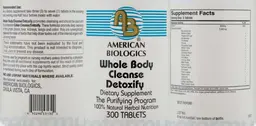 Label for Whole Body Cleanse Detoxify