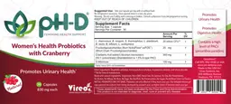 Label for Women's Health Probiotics with Cranberry