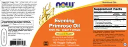 Label for Evening Primrose Oil 1000 mg - Vegan Formula