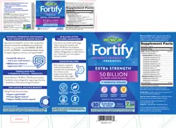 Label for Fortify Women's Probiotic 50 Billion