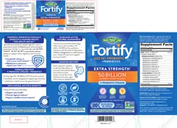 Label for Fortify Age 50+ Probiotic 50 Billion